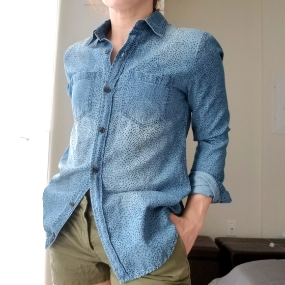 Vans light denim button down shirt size S - Picture 4 of 13